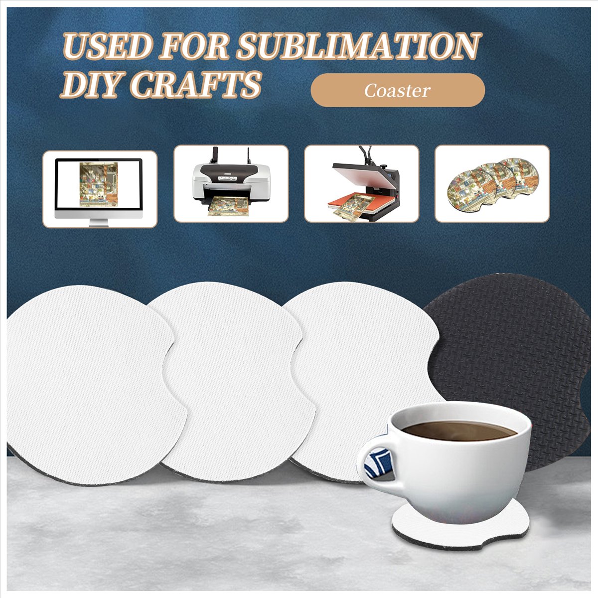 AA83 100 Adet Süblimasyon Bask - Coaster Sublimation Blank incelemesi ve fiyatı